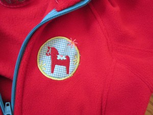 Fleecejacke mit Dalarnabutton vorne