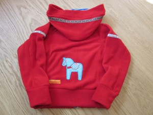 Fleecejacke mit Dalarnapferd hinten