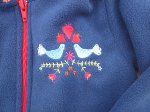 Fleecejacke Vögelchen vorne