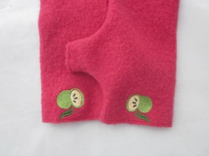 Stulpen pink mit Apfel