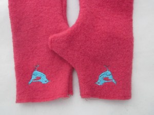 Stulpen pink mit Vogel