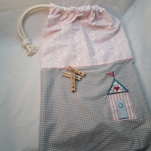 Wäschesack Strandhaus mit Herzchen