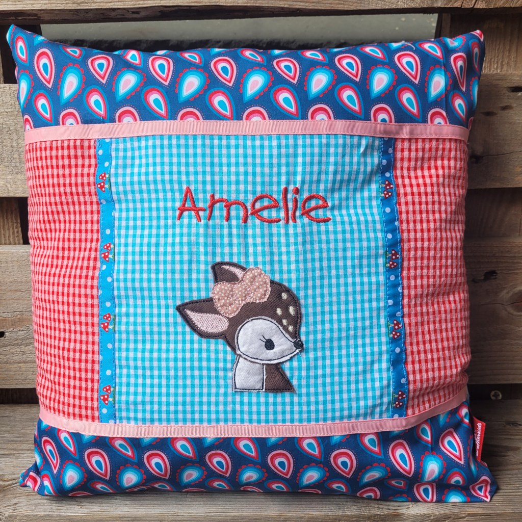 Kissen Amelie mit Reh (Klitzekleindesign)