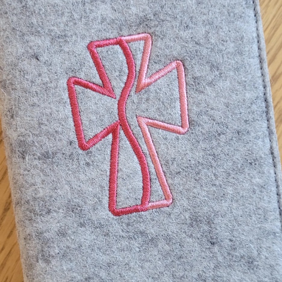 Gotteslobhülle Kreuz 4 rosa/rot